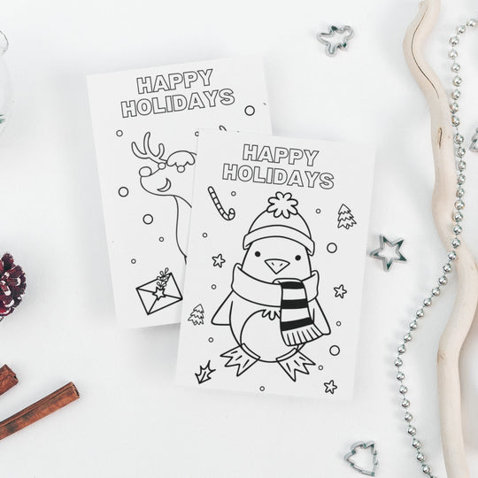 Printable Christmas Coloring Cards for kids - KY designX