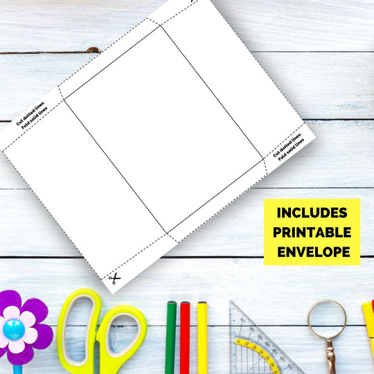Printable Coloring Axolotl birthday cards - KY designX