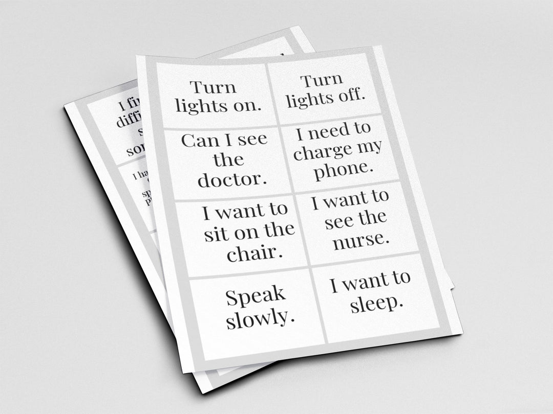 Printable Communication Cards for Adults - KY designX