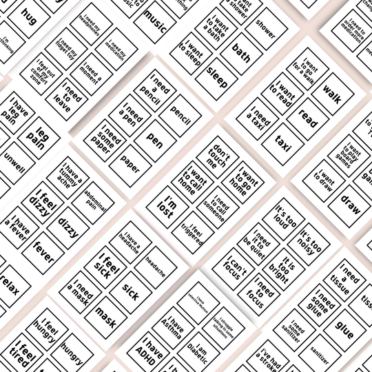 Printable Communication cards for non - verbal - KY designX