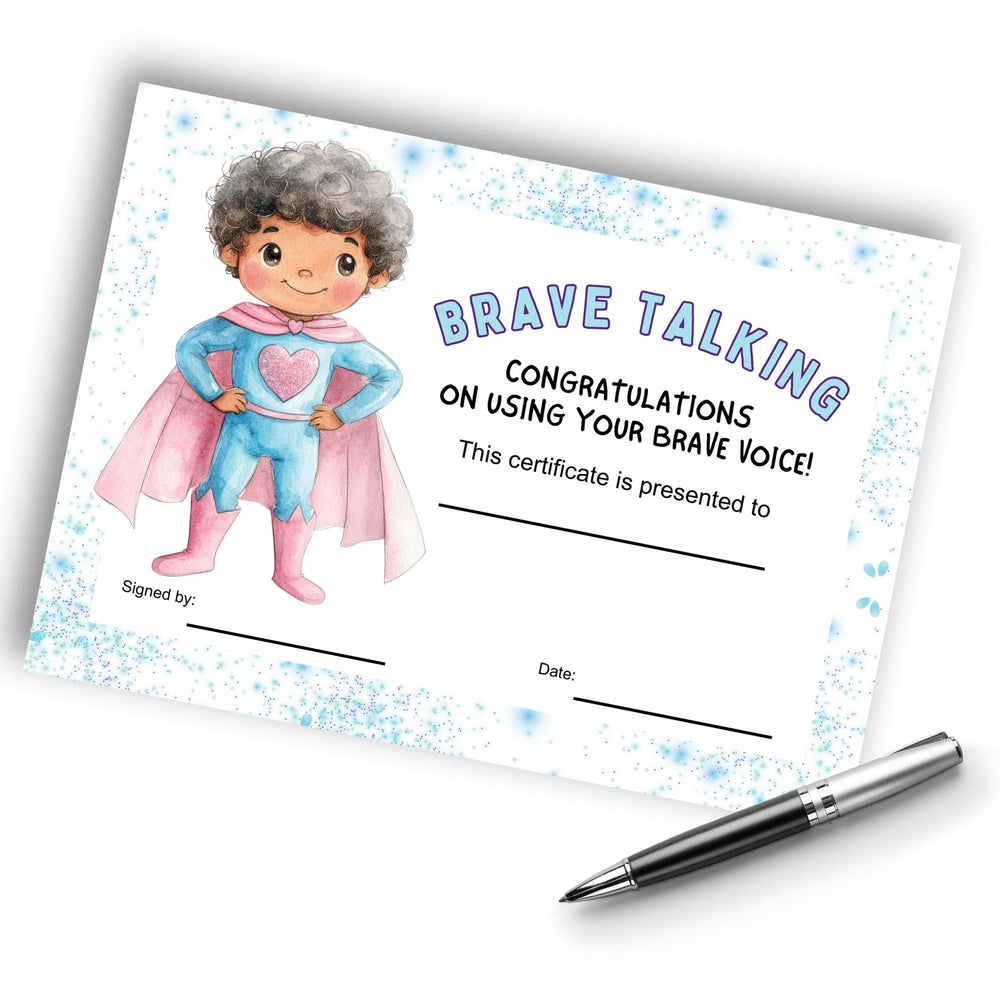 Printable Confident Voice Certificate for kids - KY designX