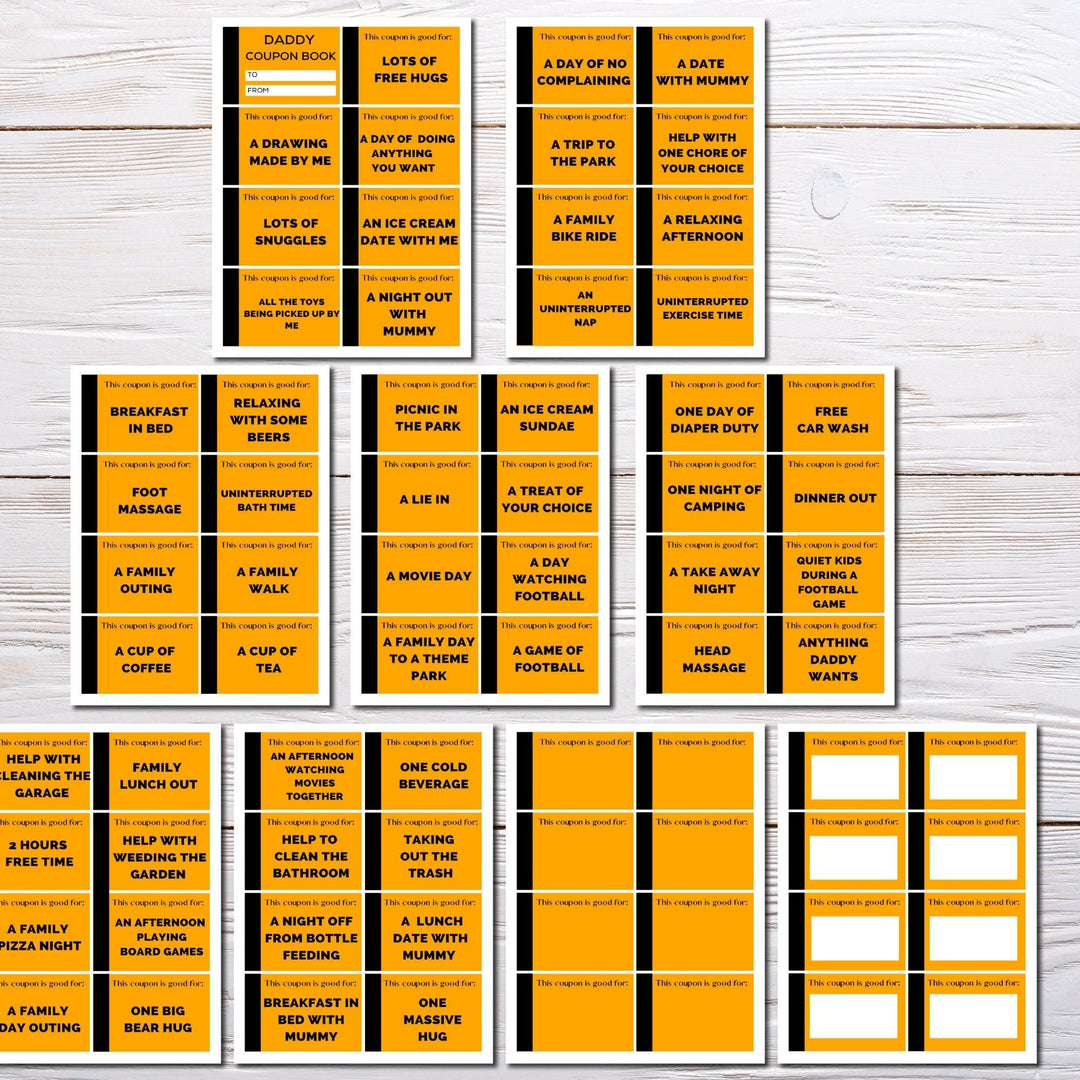 Printable Daddy Coupon Book - KY designX
