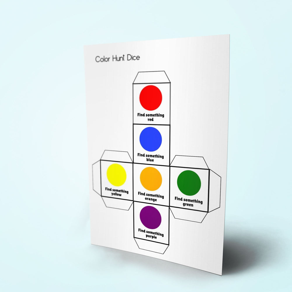 Printable DIY Color Hunt Dice Game - KY designX
