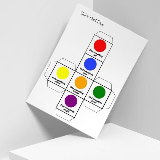 Printable DIY Color Hunt Dice Game - KY designX