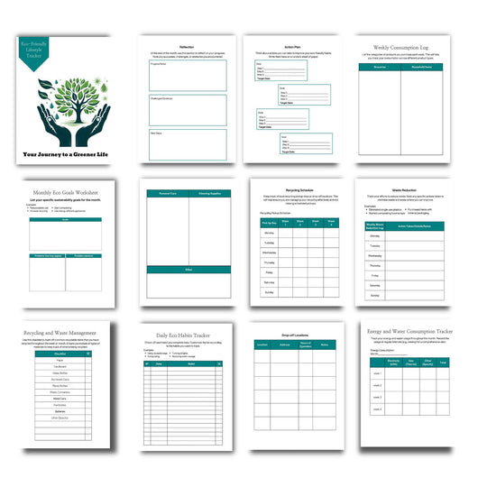 Printable Eco - Friendly Lifestyle Tracker - KY designX