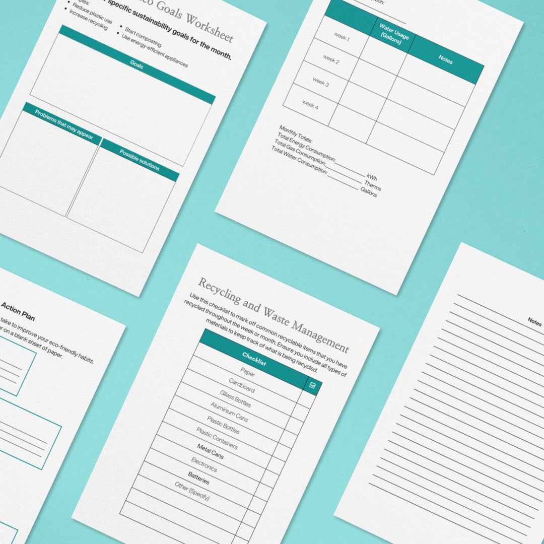 Printable Eco - Friendly Lifestyle Tracker - KY designX