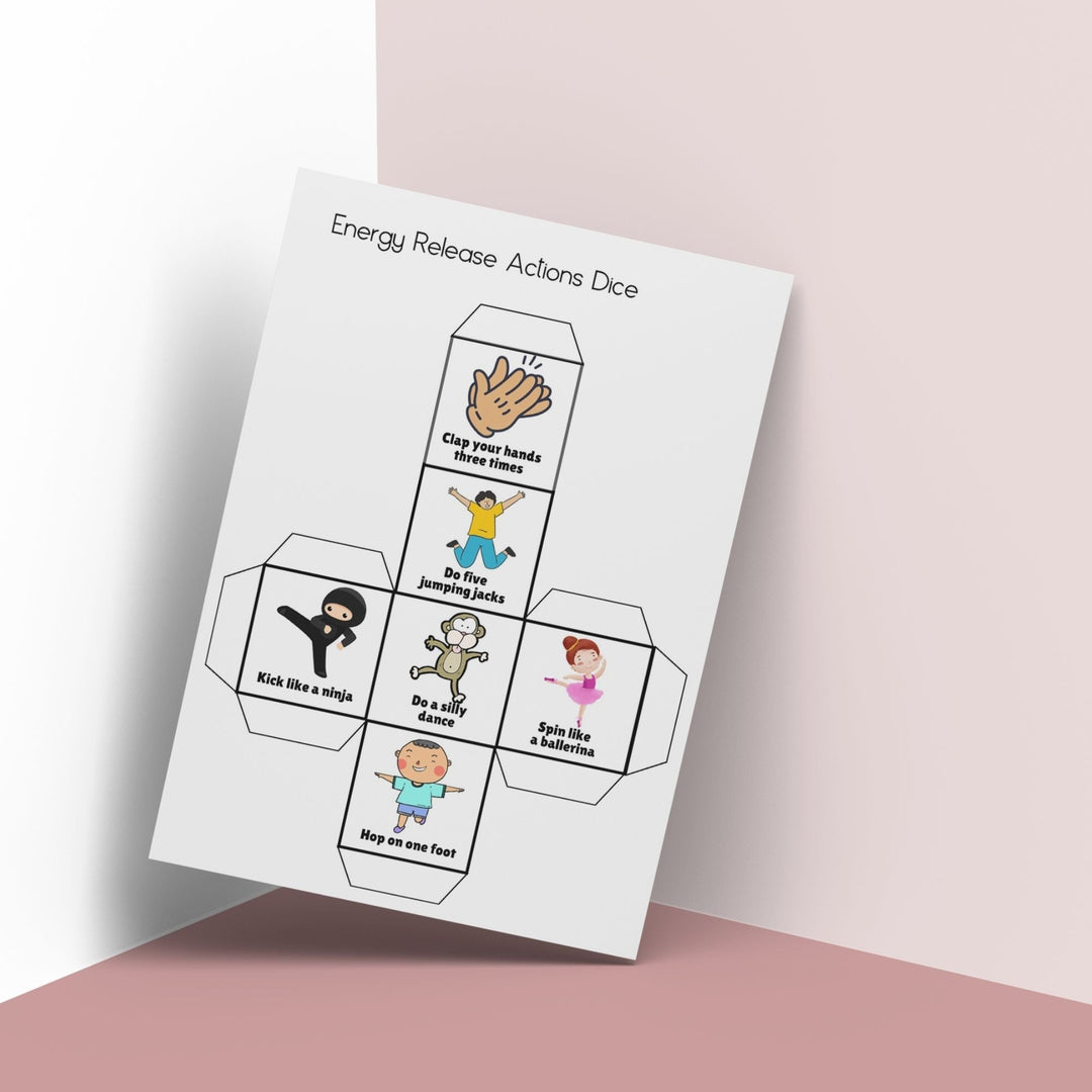Printable Energy Release Actions Dice Cube - KY designX