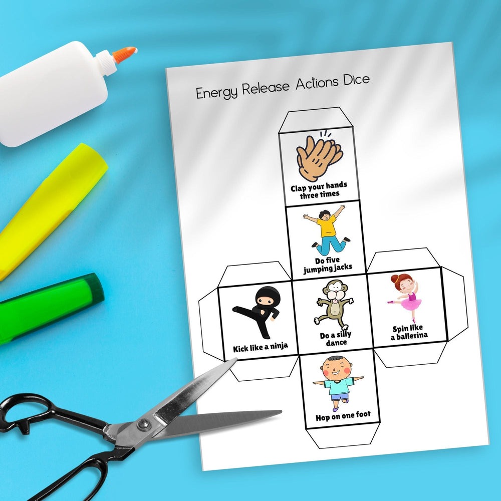 Printable Energy Release Actions Dice Cube - KY designX