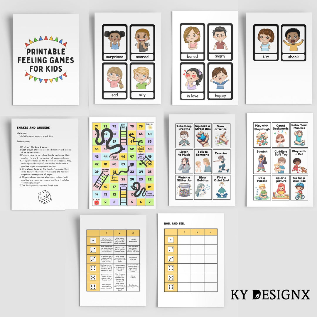 Printable Feeling Games for Kids - KY designX