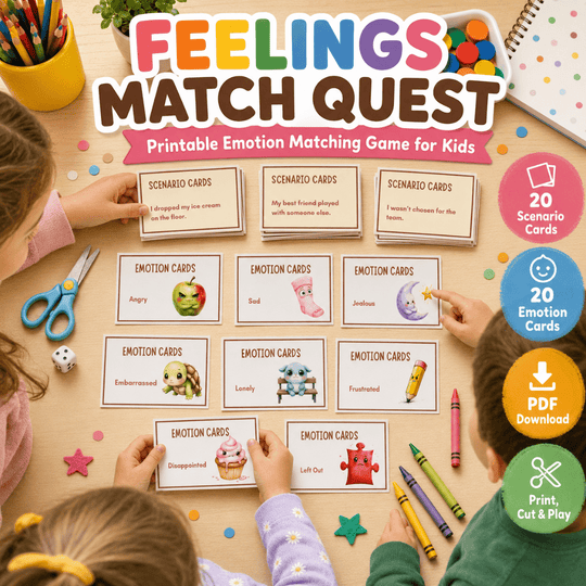 Printable Feelings & Emotions Game for Kids - KY designX