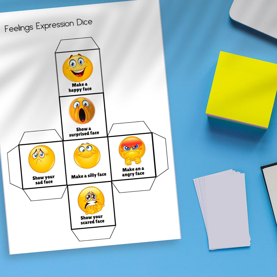 Printable Feelings Expression Dice Game - KY designX