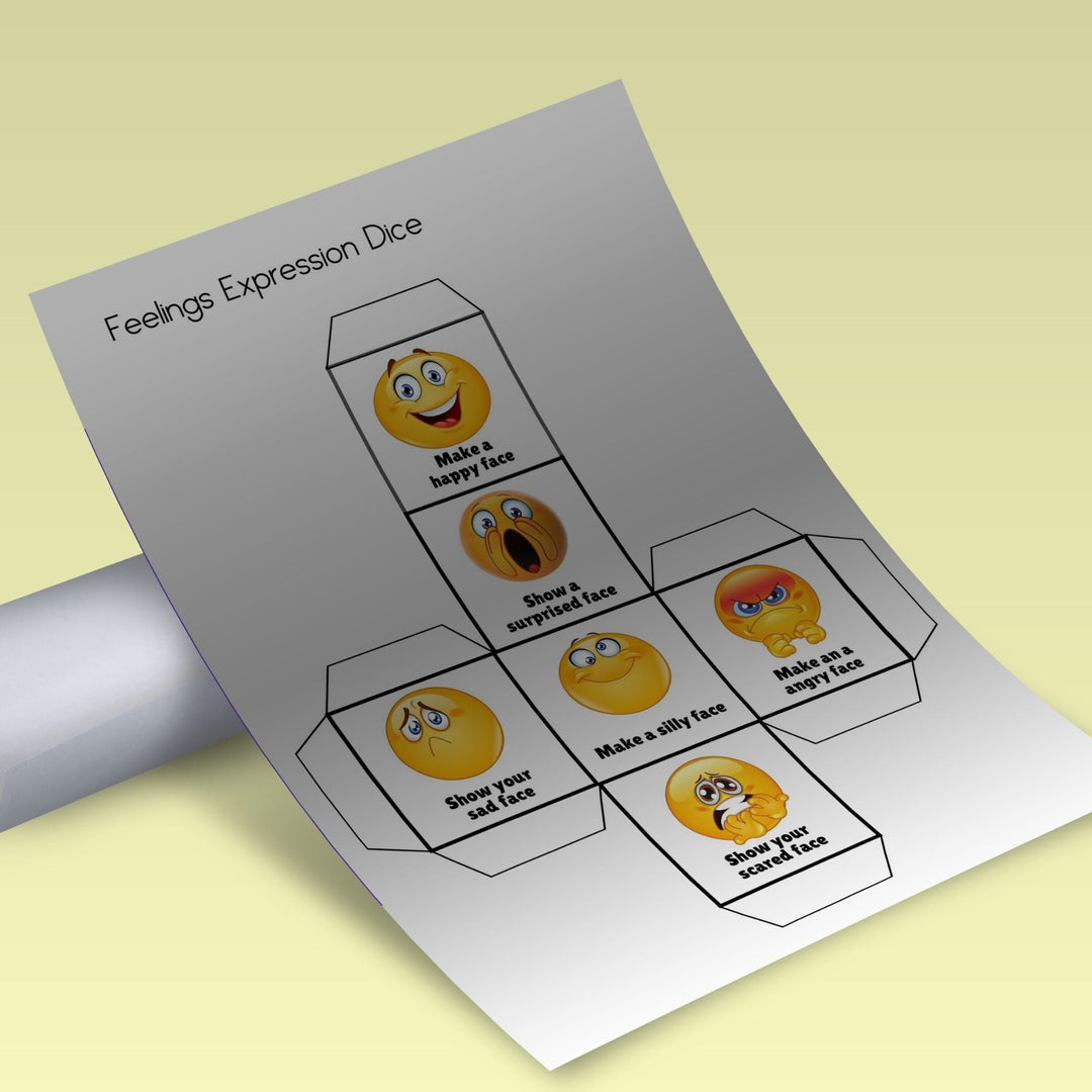 Printable Feelings Expression Dice Game - KY designX