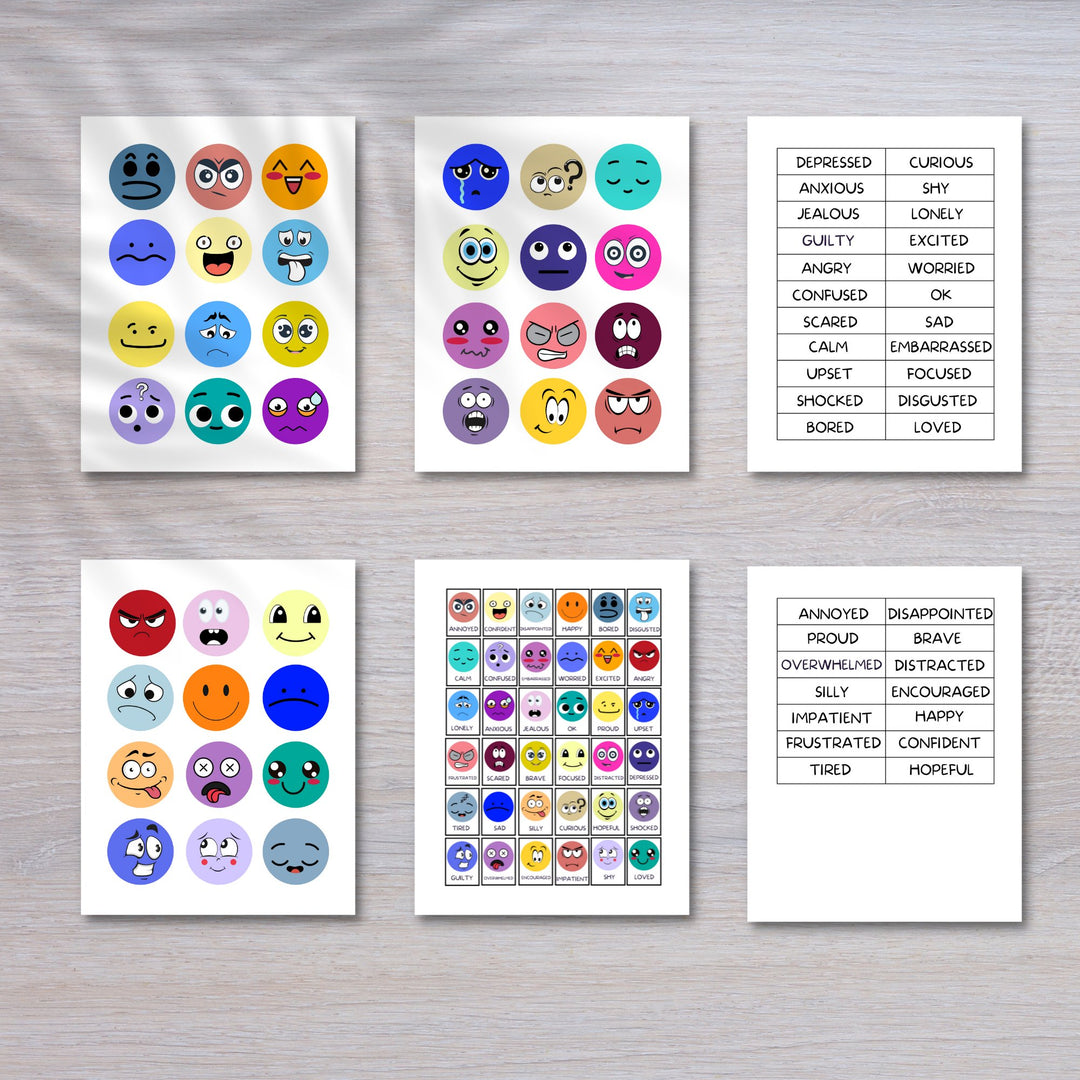 Printable Feelings flashcards for children - KY designX