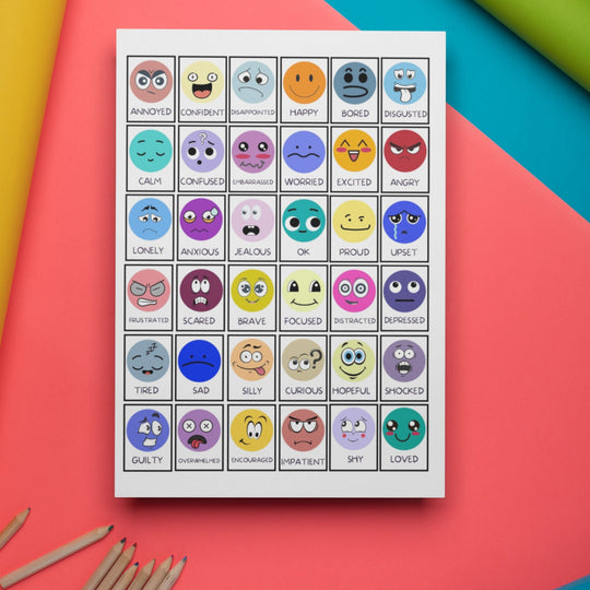 Printable Feelings flashcards for children - KY designX