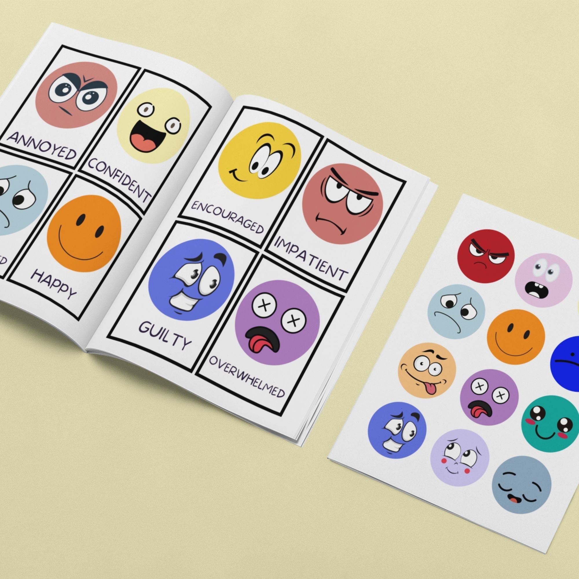 Printable Feelings flashcards for children - KY designX