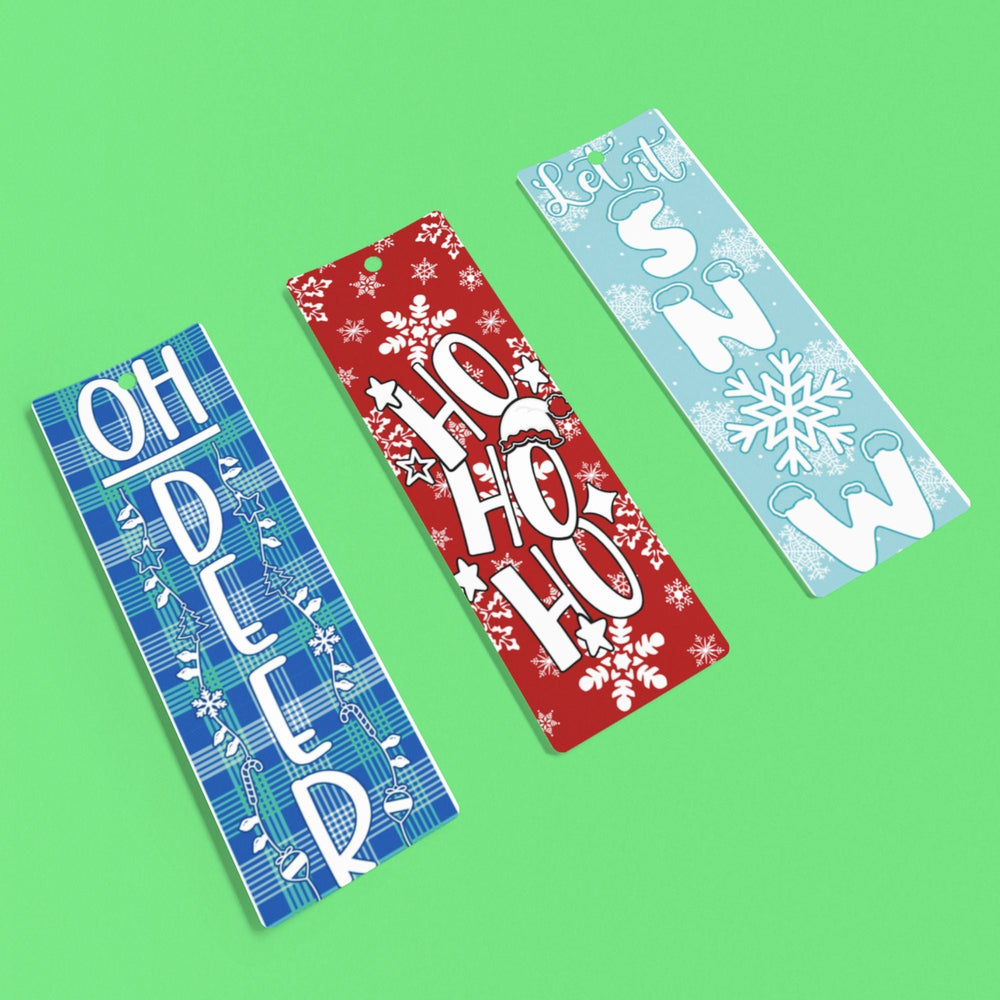 Printable Festive Christmas Bookmarks - KY designX