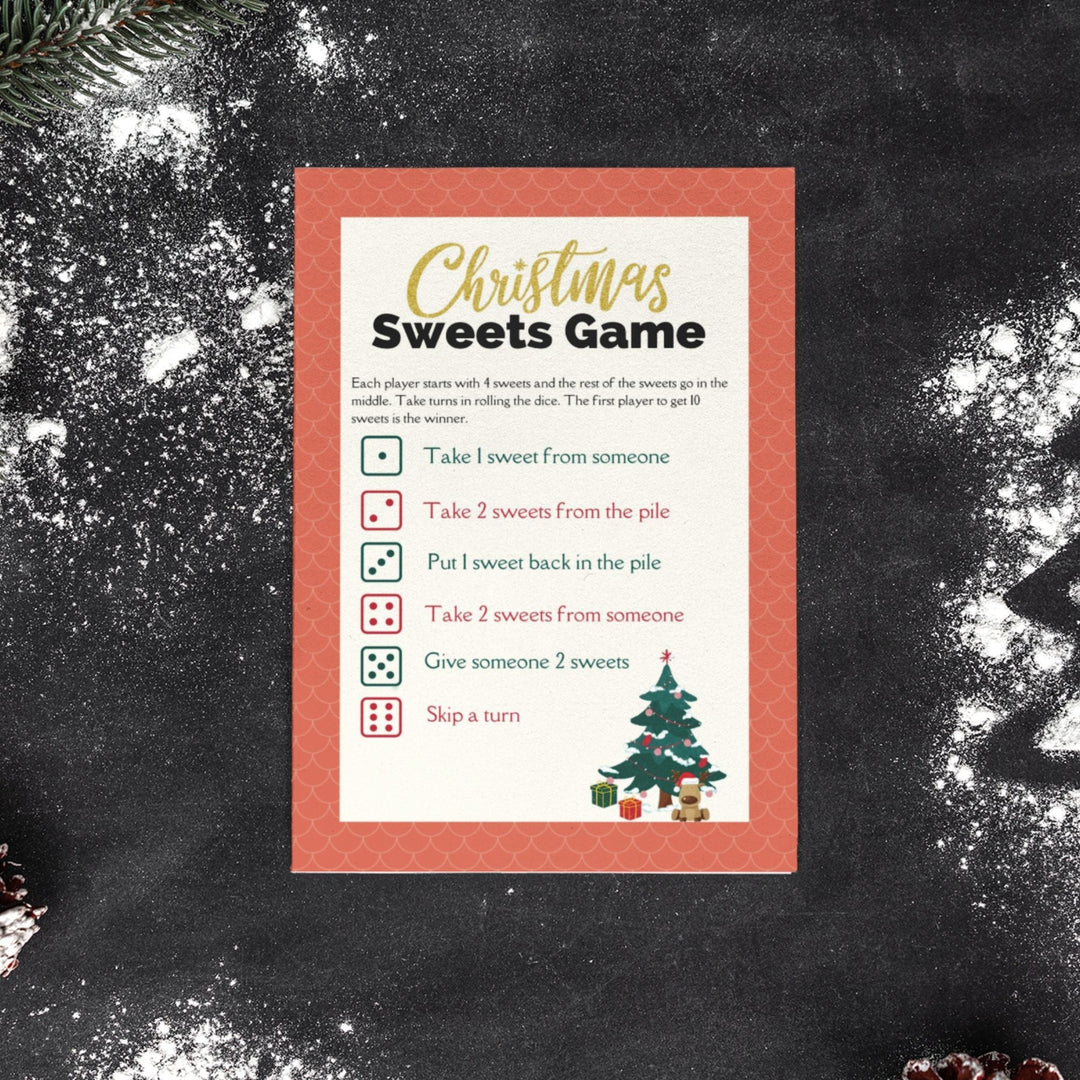 Printable Free Christmas sweets dice game - KY designX