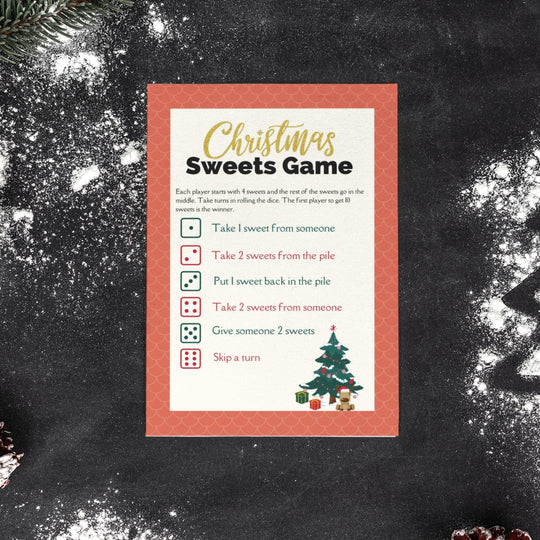 Printable Free Christmas sweets dice game - KY designX