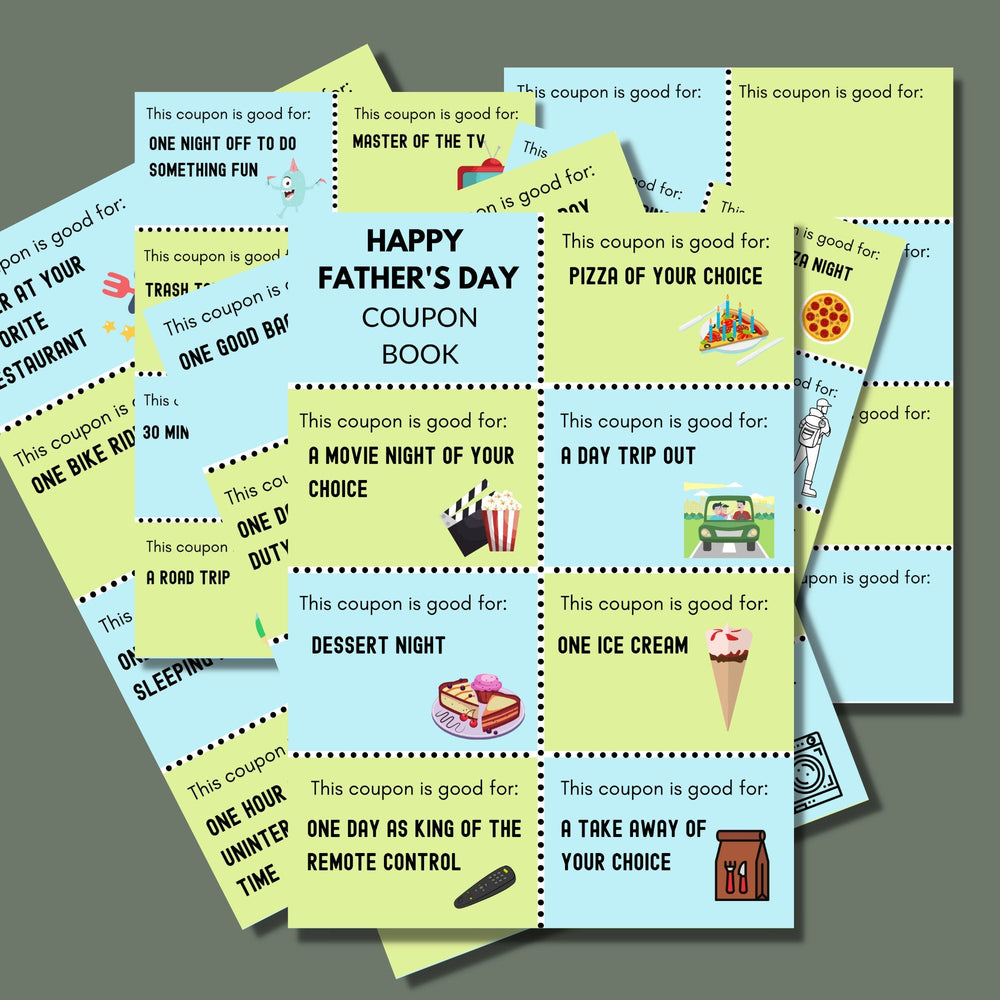 Printable fun coupons for Fathers Day - KY designX