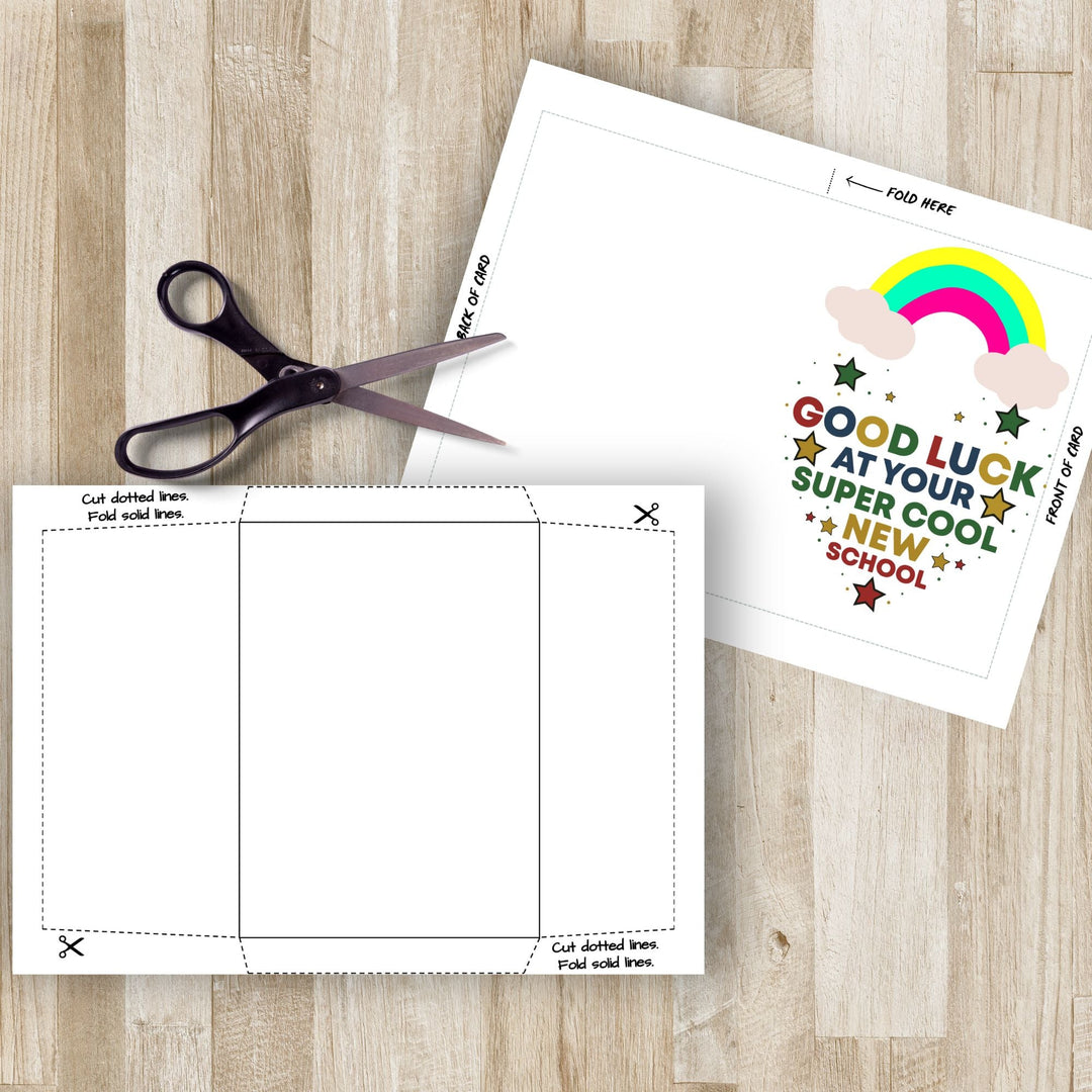 Printable Good Luck at your new school card - KY designX