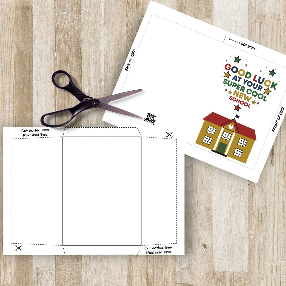 Printable Good Luck at your new school card - KY designX