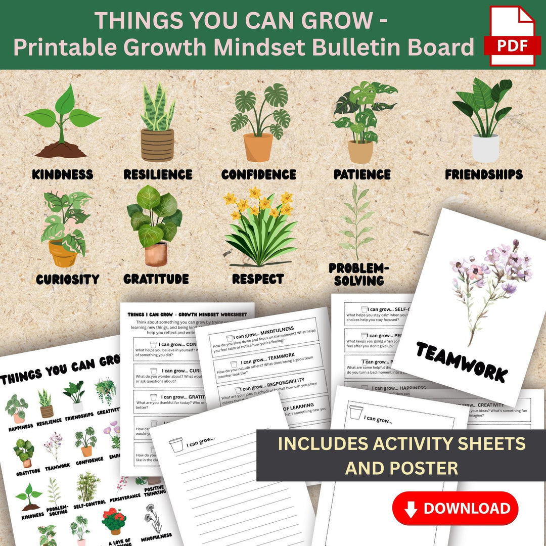 Printable Growth Mindset Bulletin Board Kit - KY designX