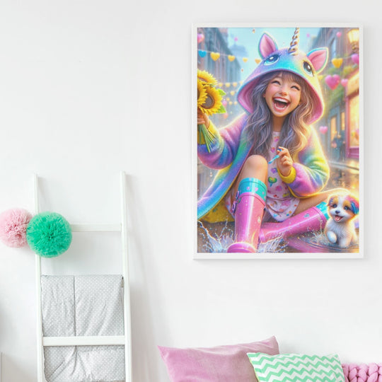 Printable Happy and Bright Wall Decor for Girls Room - KY designX