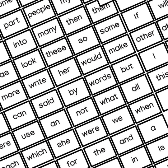 Printable high - frequency word sets - KY designX
