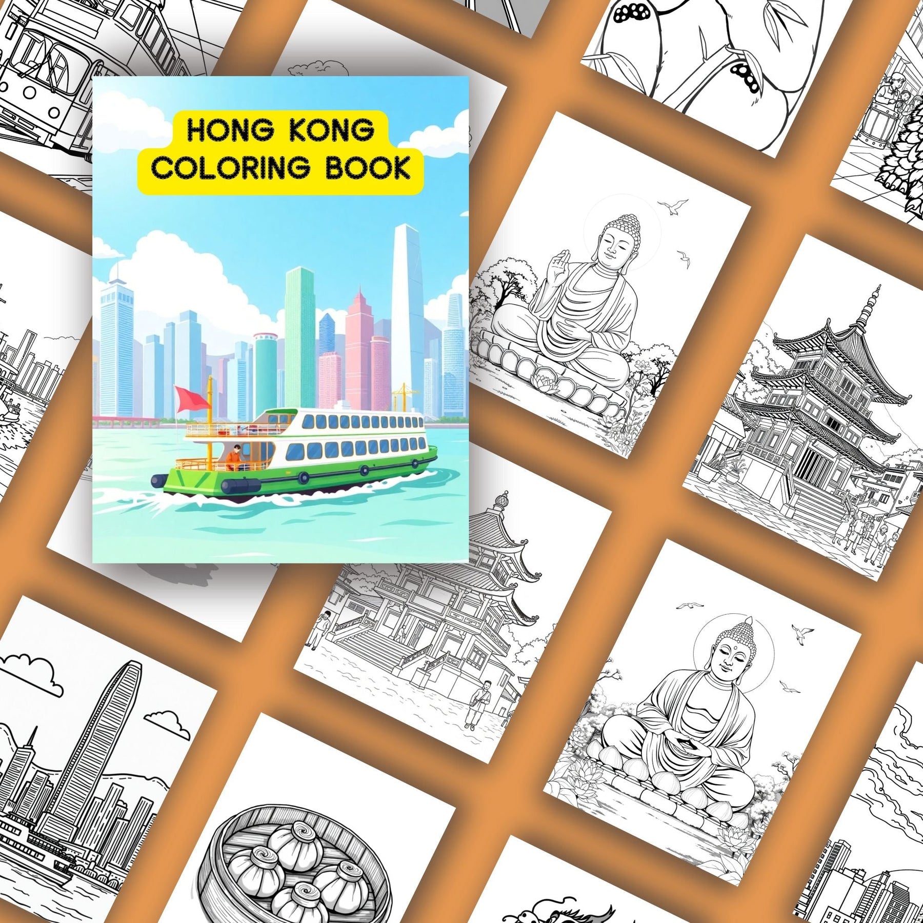 Printable Hong Kong Coloring Book - KY designX