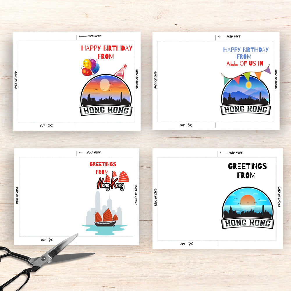 Printable Hong Kong greeting cards - KY designX