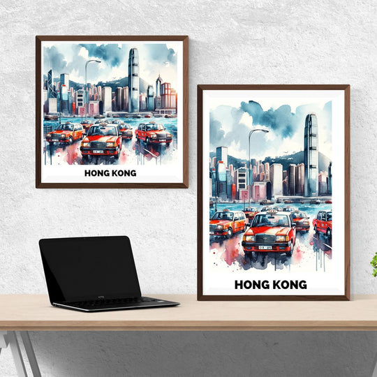 Printable Hong Kong Taxi Poster - KY designX