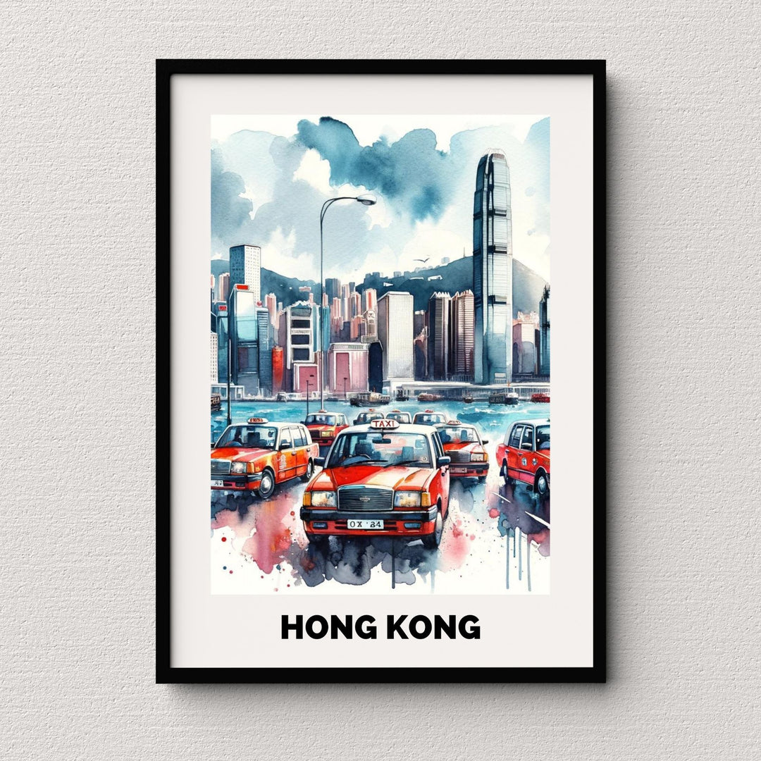 Printable Hong Kong Taxi Poster - KY designX