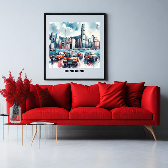 Printable Hong Kong Taxi Poster - KY designX
