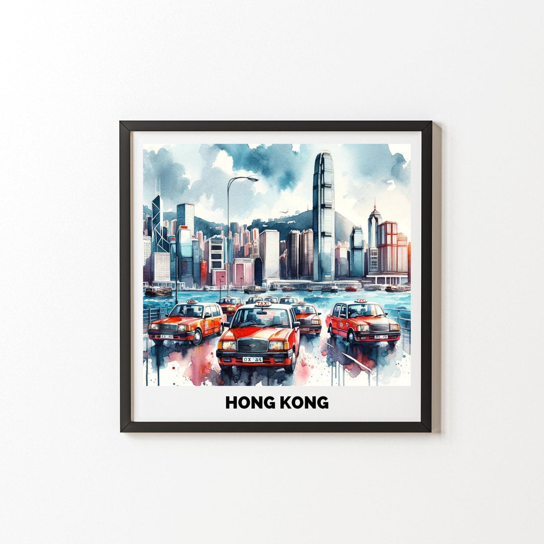 Printable Hong Kong Taxi Poster - KY designX