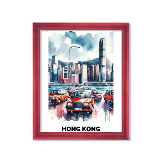 Printable Hong Kong Taxi Poster - KY designX
