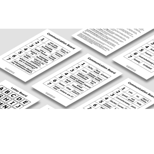 Printable ICU Communication Boards for Ventilator Users - KY designX