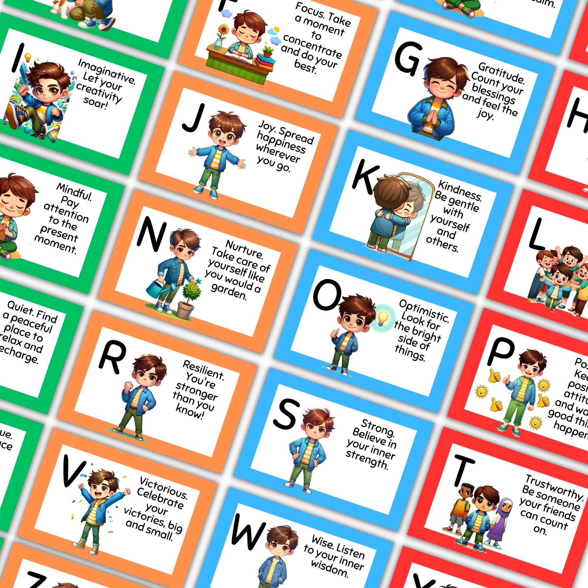 Printable Inspirational Alphabet Cards & Poster Set - KY designX