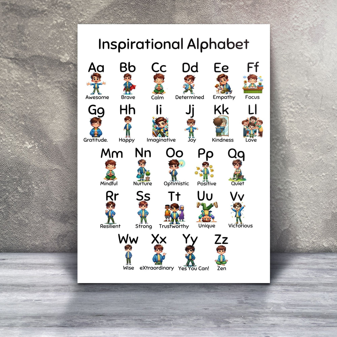 Printable Inspirational Alphabet Cards & Poster Set - KY designX