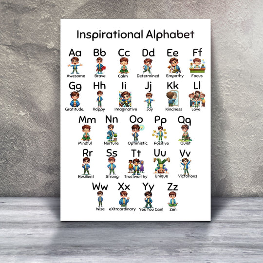 Printable Inspirational Alphabet Cards & Poster Set - KY designX
