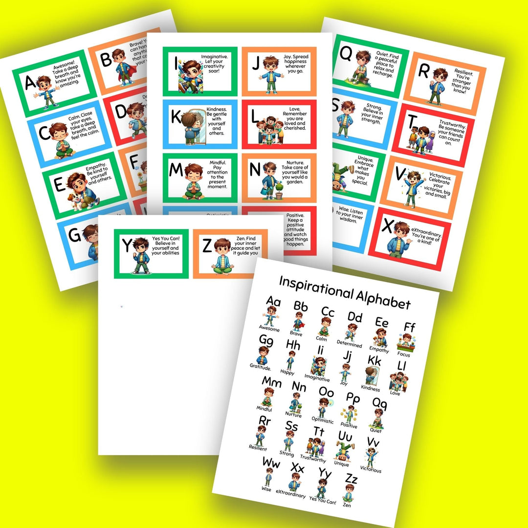 Printable Inspirational Alphabet Cards & Poster Set - KY designX