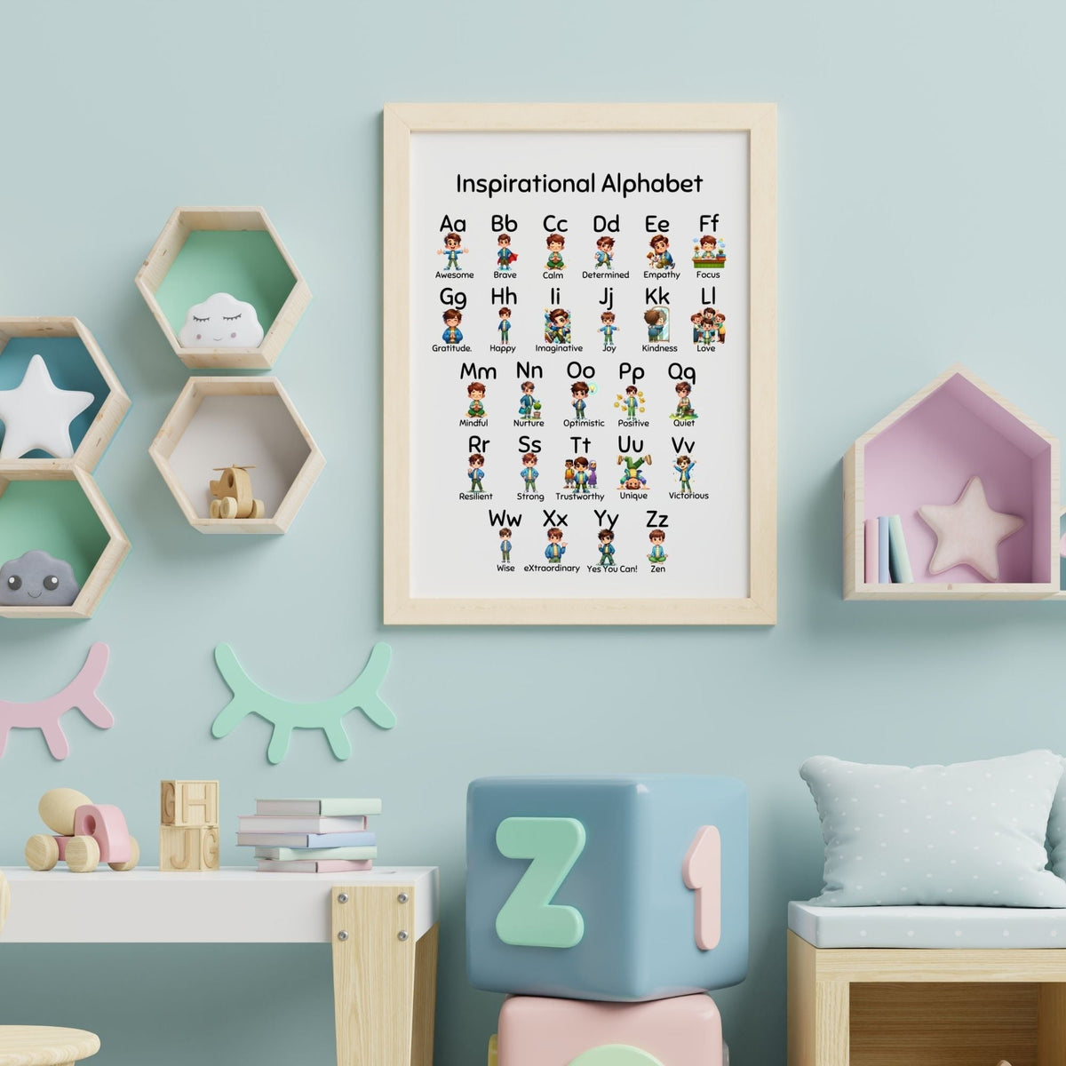 Printable Inspirational Alphabet Cards & Poster Set - KY designX