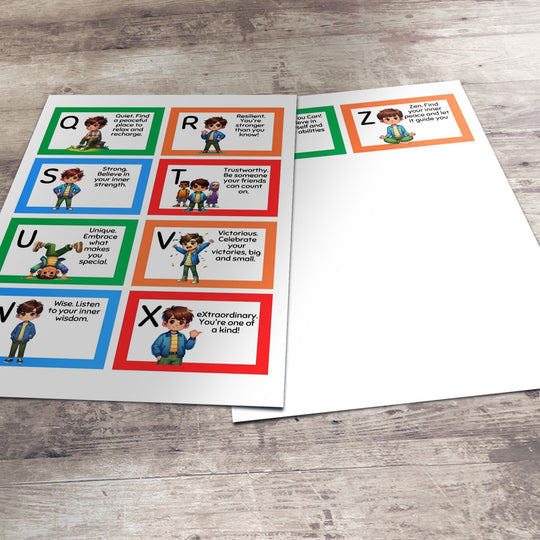 Printable Inspirational Alphabet Cards & Poster Set - KY designX