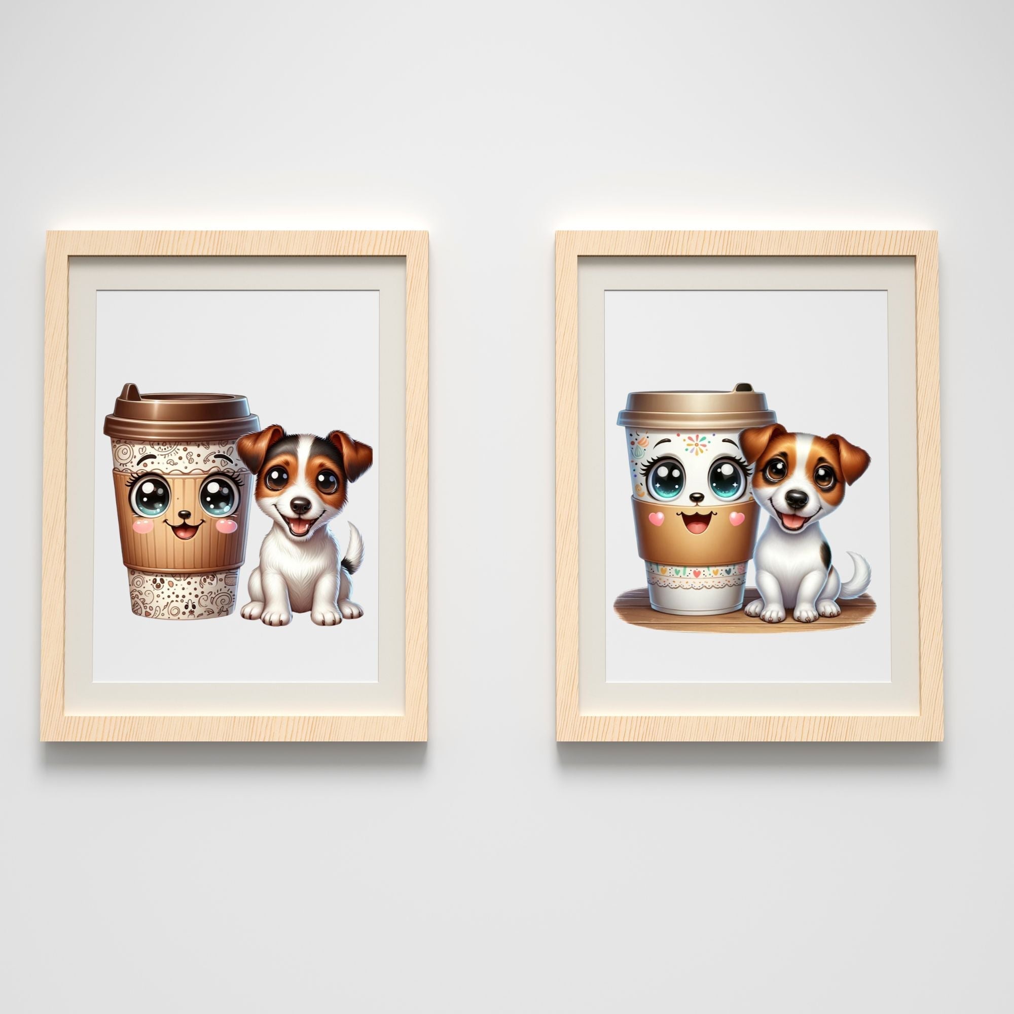 Printable Jack Russell Puppy and Coffee Wall decor - KY designX