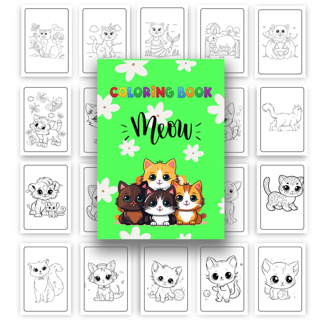 Printable Kitten Coloring Book - KY designX