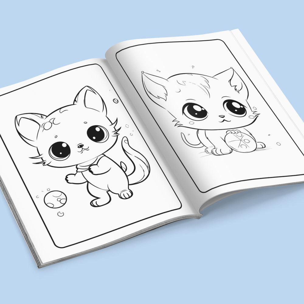 Printable Kitten Coloring Book - KY designX