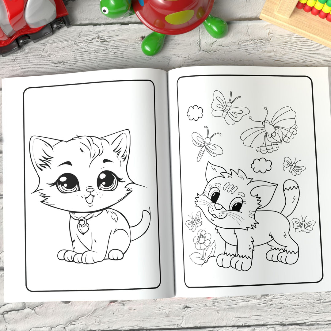 Printable Kitten Coloring Book - KY designX