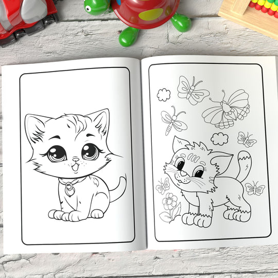 Printable Kitten Coloring Book - KY designX