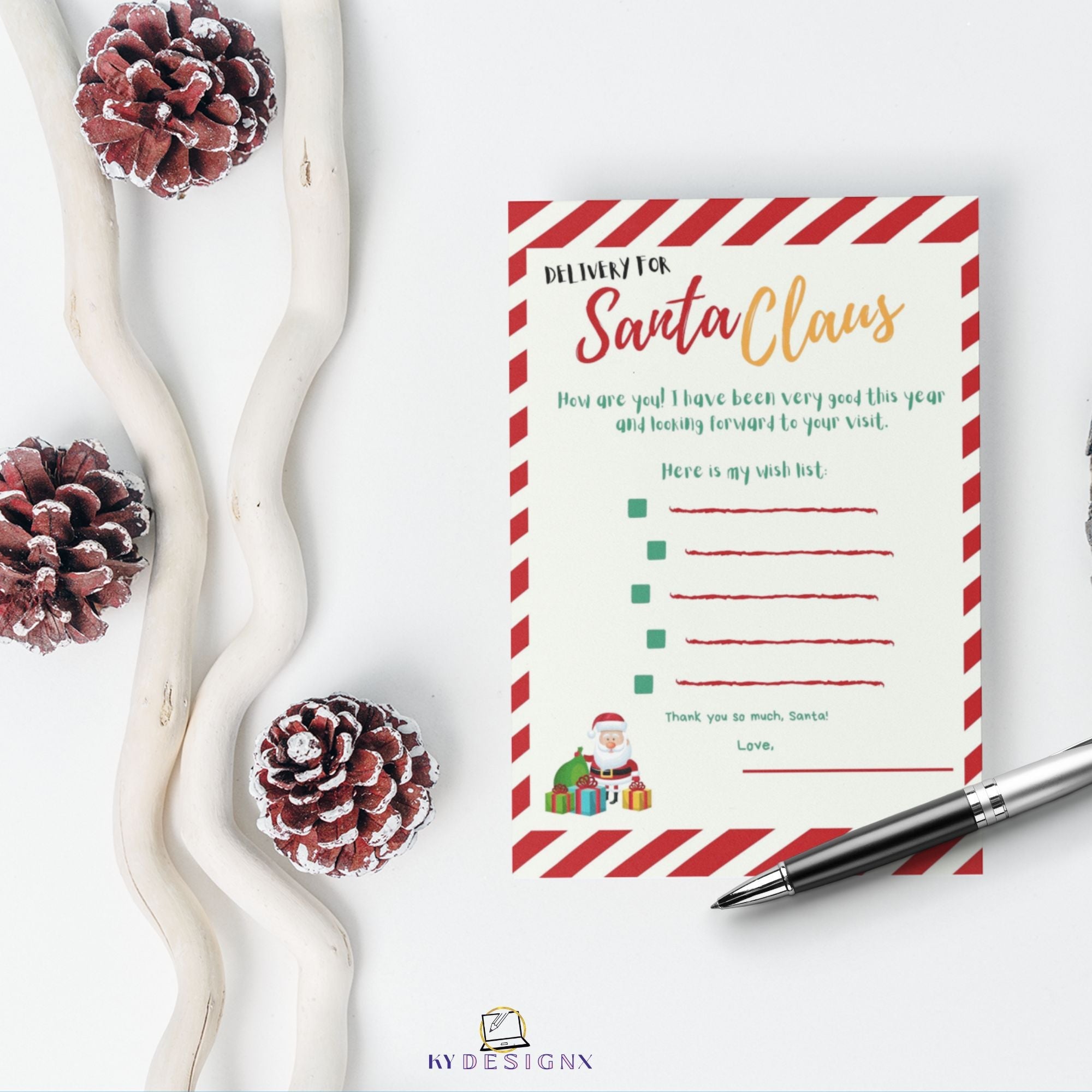 Printable Letter to Santa Claus - KY designX