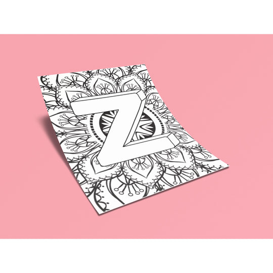 Printable Mandala Alphabet Coloring - KY designX