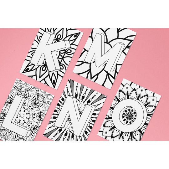 Printable Mandala Alphabet Coloring - KY designX
